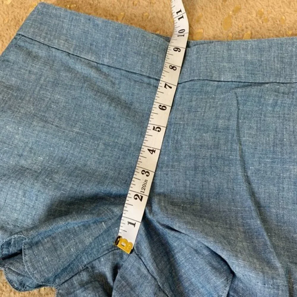 LOFT Scallop Hem Chambray Riviera Short